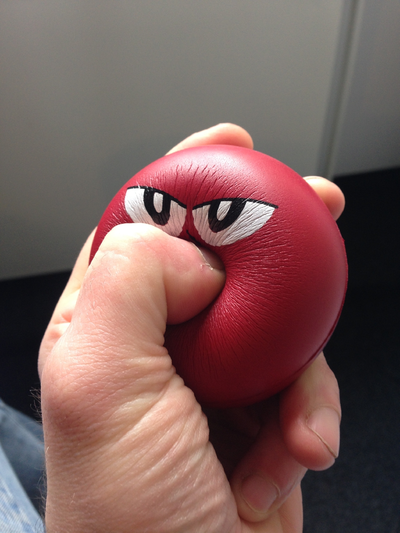 Stressball being squashed